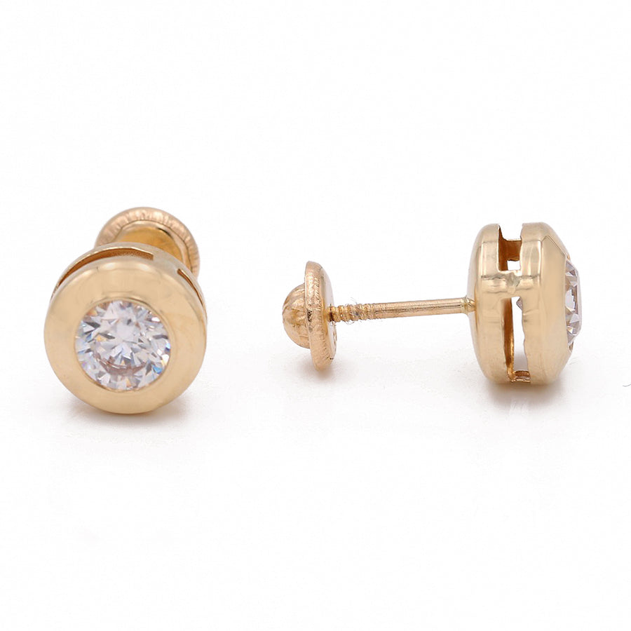Yellow Gold 14k Fashion Earrings With Cz