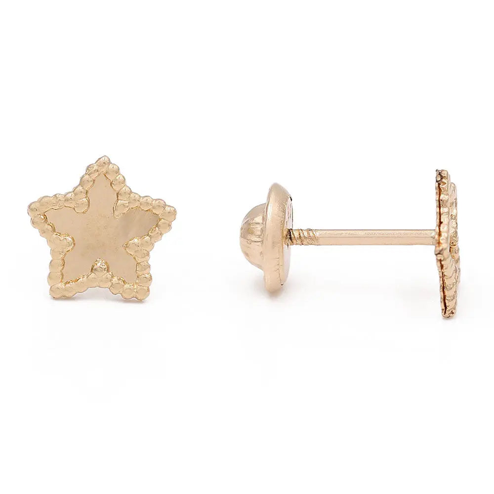 Yellow Gold 14k Start Earrings Miral Jewelry