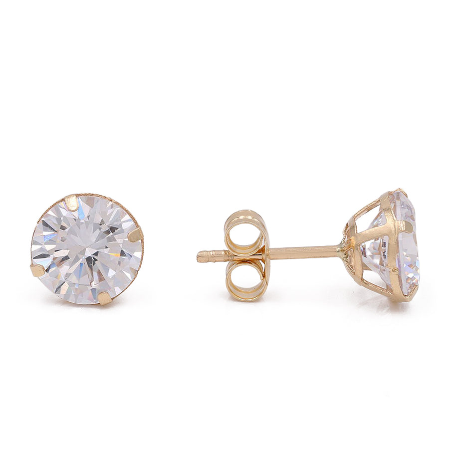 A pair of Miral Jewelry Yellow Gold 14k stud earrings for women.