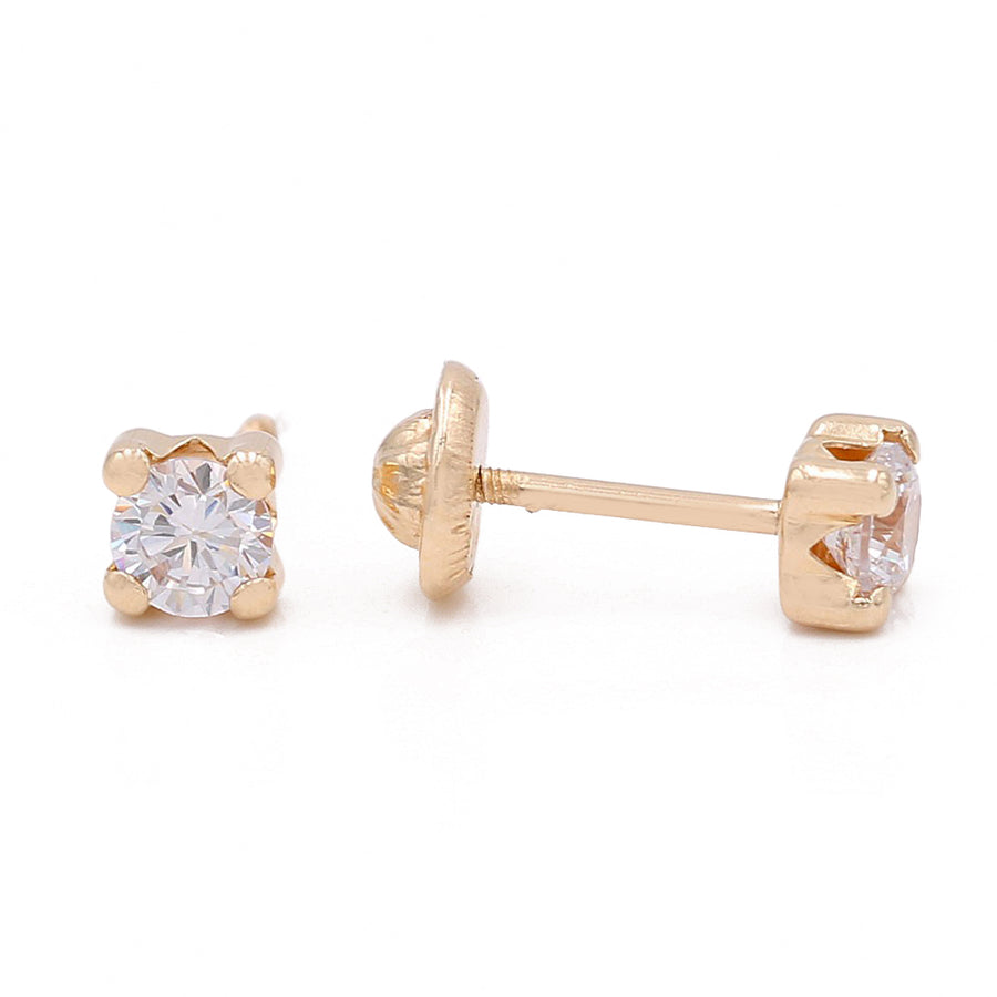 Yellow Gold 14k Round Stud Earrings