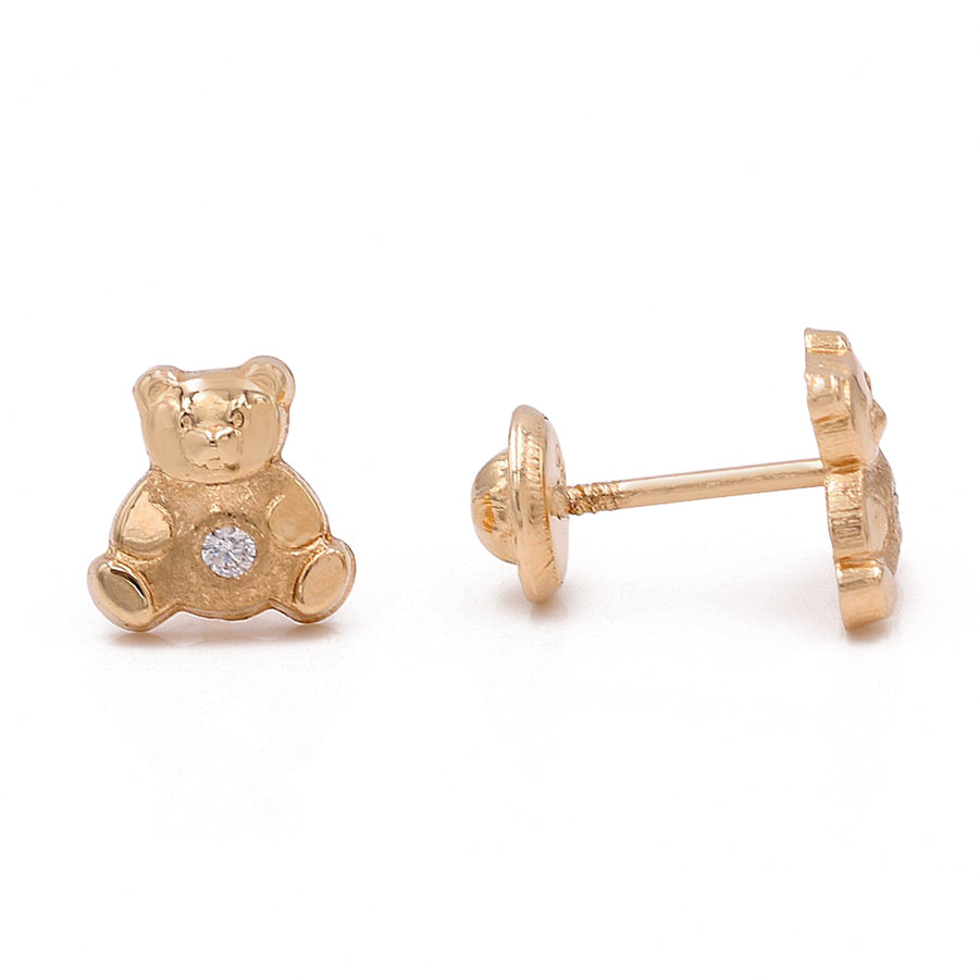 14k Yellow Gold Earrings With Cz