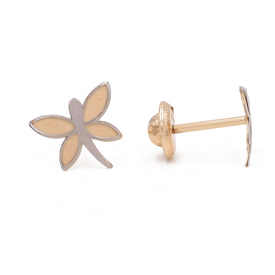 14k Yellow Gold Dragonfly Earrings
