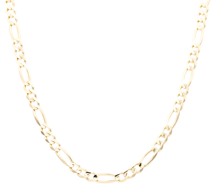 Yellow Gold 14k Italian Figaro Link Necklaces