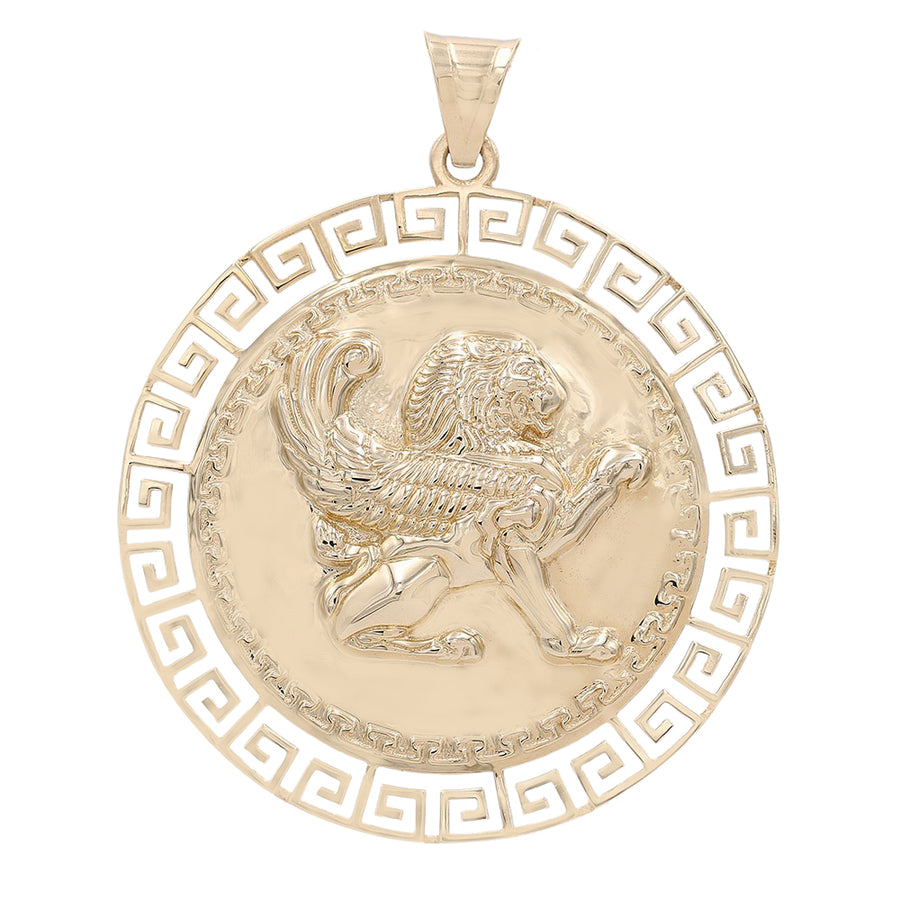 Yellow Gold 14k Lion Medal Pendant
