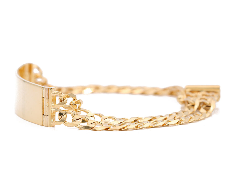 Men's Yellow Gold  14 Karat Curb Id Bracelet