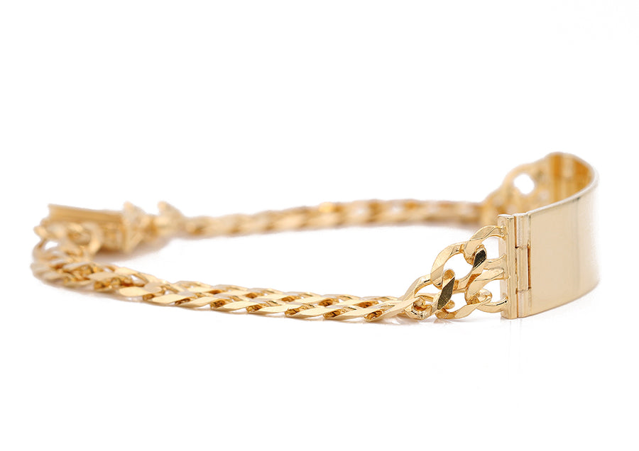 Men's Yellow Gold  14 Karat Curb Id Bracelet