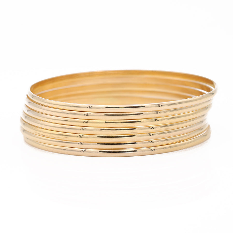 14k Two-Tone Gold 7 Days Semanario Bangle Bracelet JJLF1709