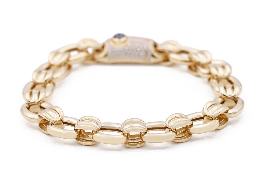 Yellow Gold 14k Fashion Italian  Bracelet With Cz