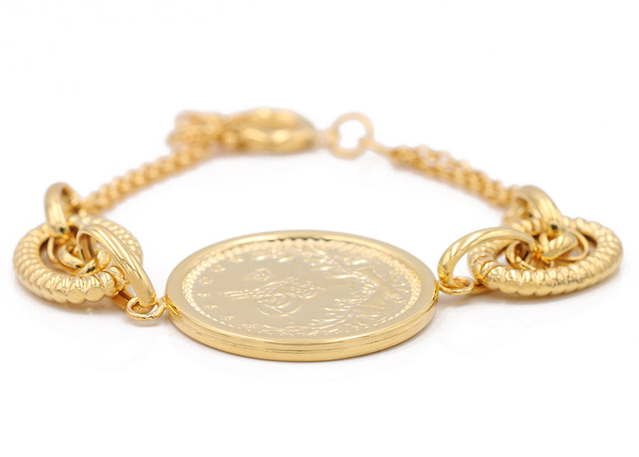 14k Yellow Gold Coins Bracelet