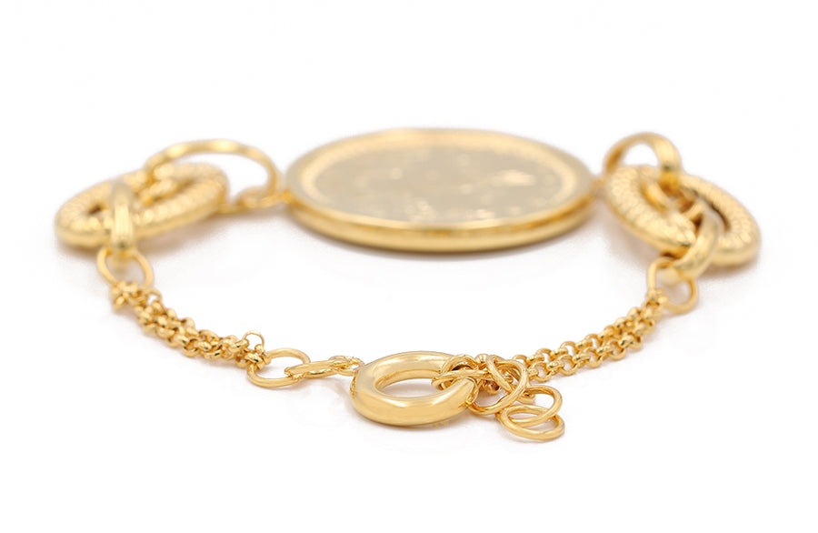 14k Yellow Gold Coins Bracelet