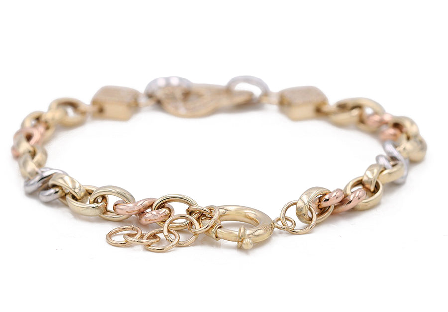 Two Tone White and Yellow Gold 14k Bracelet With Cz