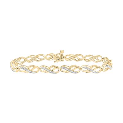 10k Yellow Gold Round Diamond Infinity Bracelet 1/4 Cttw
