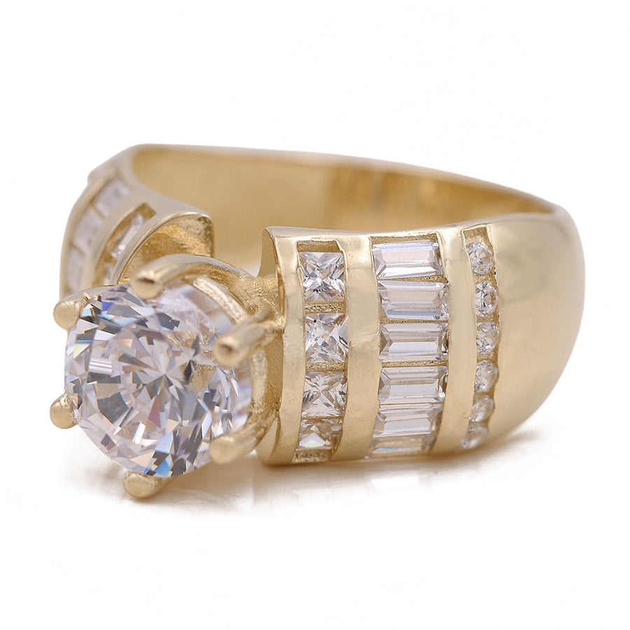 Yellow Gold 14k Bridal Ring With Cz