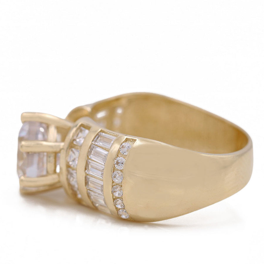 Yellow Gold 14k Bridal Ring With Cz