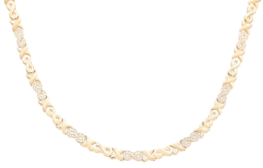 Yellow Gold 14k Infiniti Necklace With Cz