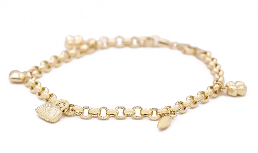 Yellow Gold 14k Fashion Bracelet With Charms