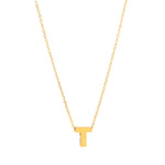 Initial T in 14k Yellow Gold Necklace Miral Jewelry
