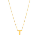 Initial T in 14k Yellow Gold Necklace Miral Jewelry