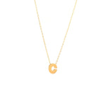 Initial C in 14k Yellow Gold Necklace from Miral Jewelry on a white background.