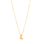 Initial L in 14k Yellow Gold Necklace Miral Jewelry