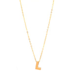 Initial L in 14k Yellow Gold Necklace Miral Jewelry