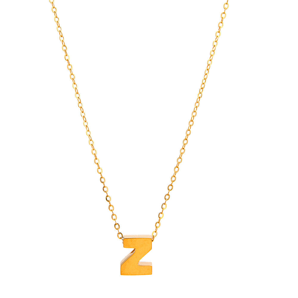 Initial Z in 14k Yellow Gold Necklace Miral Jewelry