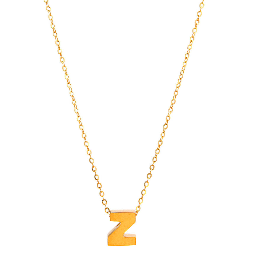 Initial Z in 14k Yellow Gold Necklace