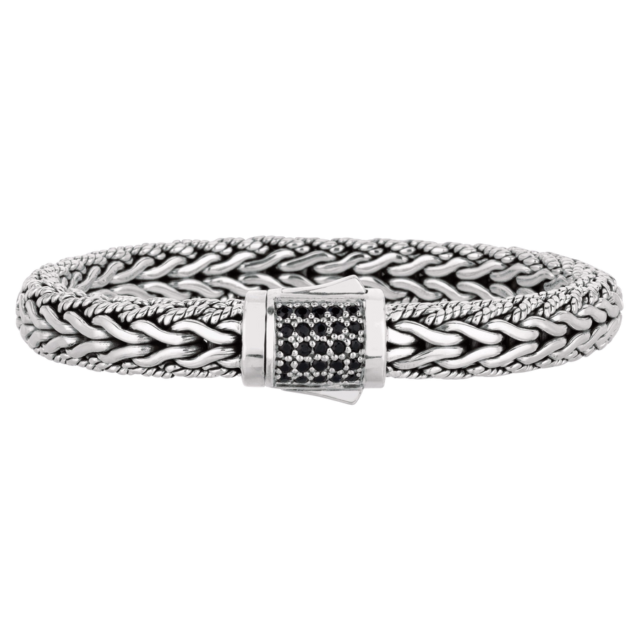 White Sterling Silver Fancy Link Bracelet – Miral Jewelry