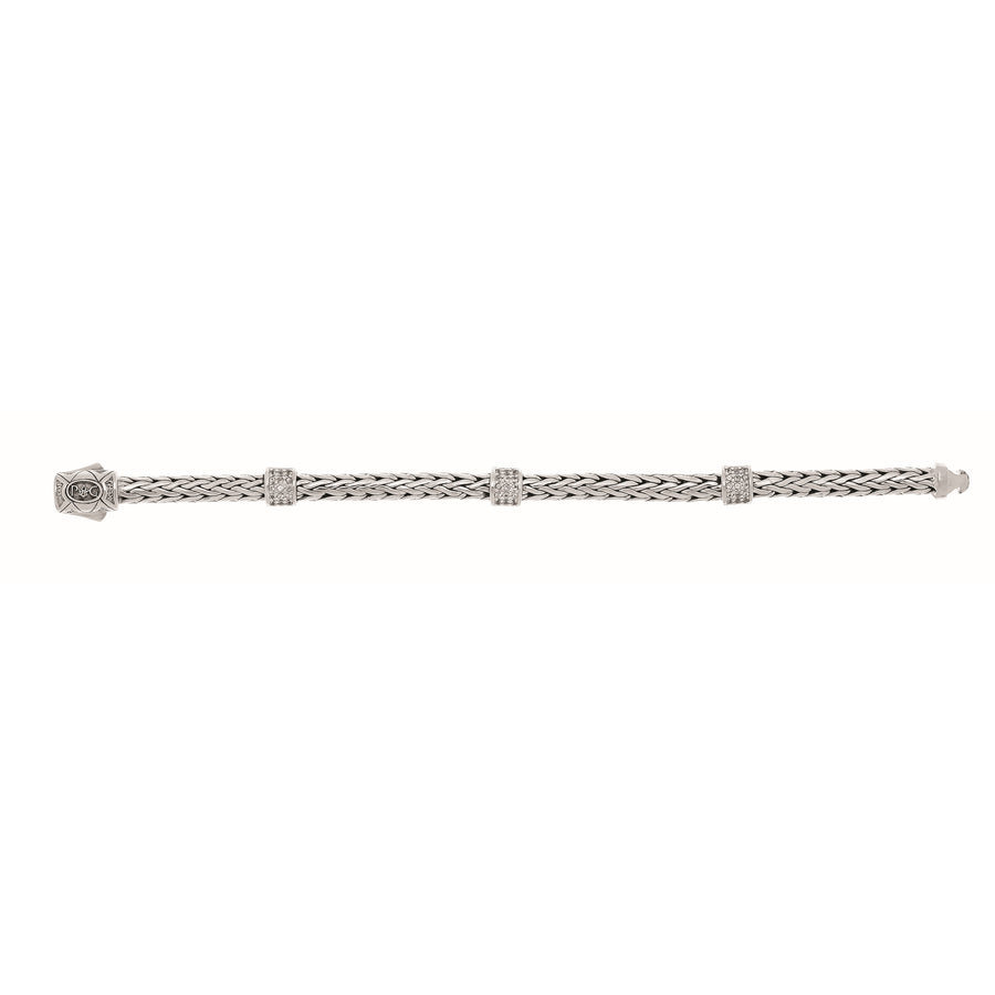 Silver 7.25" Rhodium Bracelet W/ Box Clasp