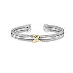 Gold + Silver 8Mm Cuff Bangle Miral Jewelry