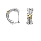 Women's Gold +Silver Rhodium Earrings Miral Jewelry