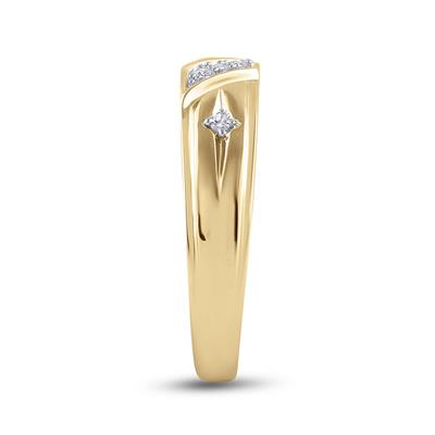 Round Diamond Cross Matching Wedding Ring Set 1/5 Cttw