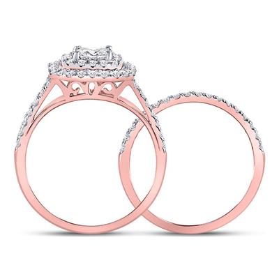 Princess Diamond Bridal Wedding Ring Set 1-1/2 Cttw (Certified)