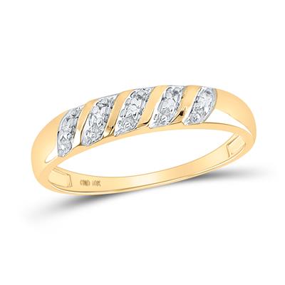 Round Diamond Solitaire Matching Wedding Ring Set 1/20 Cttw
