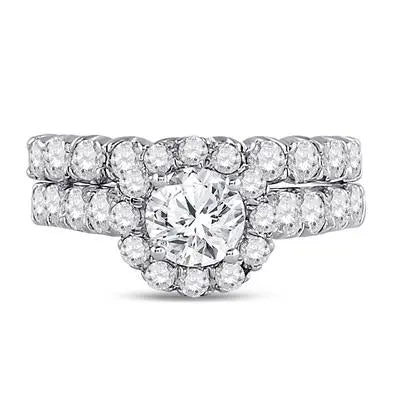 Round Diamond Bridal Wedding Ring Set 2 Ctw (Certified) Miral Jewelry