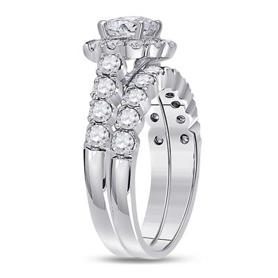 Round Diamond Bridal Wedding Ring Set 2 Ctw (Certified)