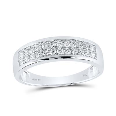 A Miral Jewelry Round Diamond Cluster Matching Wedding Ring Set 1-7/8 Cttw white gold band.