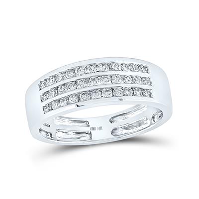 A white gold men's Round Diamond Square Matching Wedding Ring Set 1-1/2 Cttw by Miral Jewelry.