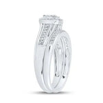Round Diamond Cluster Bridal Wedding Ring Set 1/3 Cttw Miral Jewelry