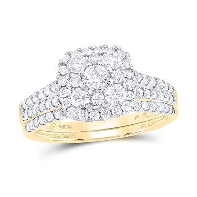 Yellow Gold 10k Diamonds Bridal Ring Set
