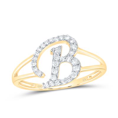 Yellow Gold Initial Ring