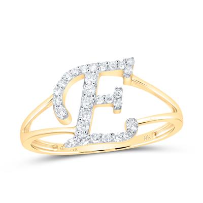 Yellow Gold Initial Ring