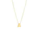 Initial A Necklace Yellow Gold Necklace - Miral Jewelry