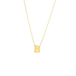 Initial B Necklace Yellow Gold Necklace - Miral Jewelry