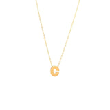 Initial C in 14k Yellow Gold Necklace - Miral Jewelry
