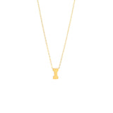 Initial I in 14k Yellow Gold Necklace - Miral Jewelry