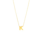 Initial K in 14k Yellow Gold Necklace - Miral Jewelry