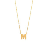 Initial M in 14k Yellow Gold Necklace - Miral Jewelry