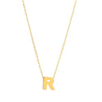 Initial R in 14k Yellow Gold Necklace - Miral Jewelry