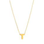 Initial T in 14k Yellow Gold Necklace - Miral Jewelry